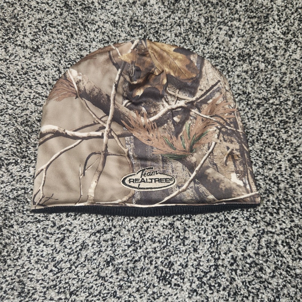 Y2k Team Realtree Reversible Camo Beanie Skull Cap Fitted Hunting Fishing Winter